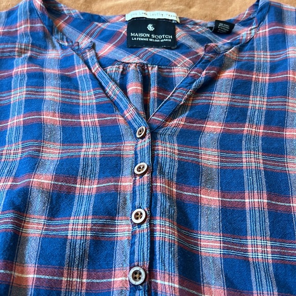 Maison Scotch Plaid blouse with fringe, 1 - Picture 8 of 8